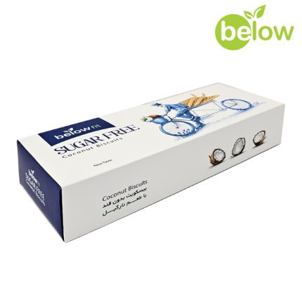 بیسکویت پنجره‌ای نارگیل بدون قند بی‌لوفیت 530 گرمی | میان‌وعده سالم و رژیمی | فروشگاه جلیل آتا
