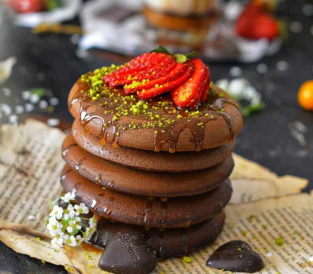 پنکیک کاکائویی با پودر رشد