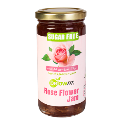 مربای گل محمدی بدون شکر بی‌لوفیت 200 گرمی | طعم طبیعی و دلنشین | فروشگاه جلیل آتا