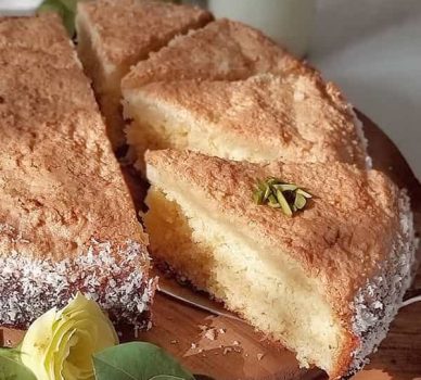 کیک نارگیل کاکائویی با پودر رشد