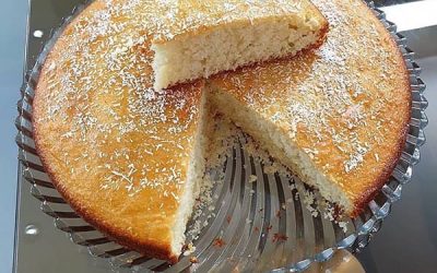 کیک نارگیل کاکائویی با پودر رشد